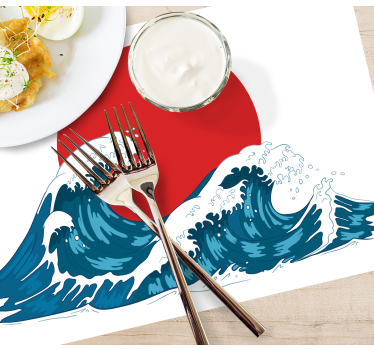 Tischsets originell wellen und aufgehende sonne - TenStickers