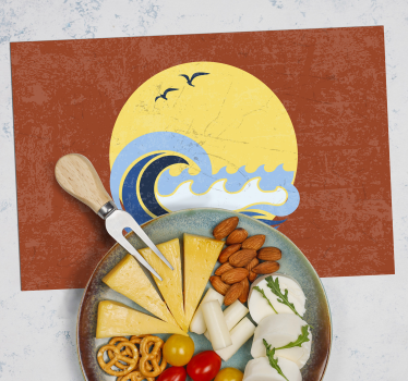 Tischsets originell wellenlandschaft bei sonnenuntergang - TenStickers