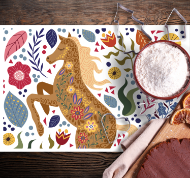 Tischsets originell Wildpferd-folklore-illustration - TenStickers