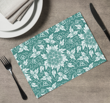 Traditionelle Blumen Ornament Vinyl Tischsets - TenStickers