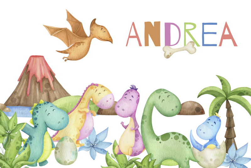 Tischset mit Namen jurassic-szene - TenStickers