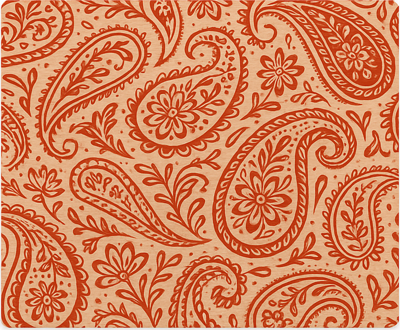 Tischsets originell im warmen roten paisleymuster - TenStickers
