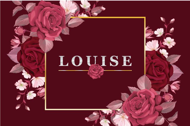 Rosen Tischsets mit anpassbarem Namen  - TenStickers