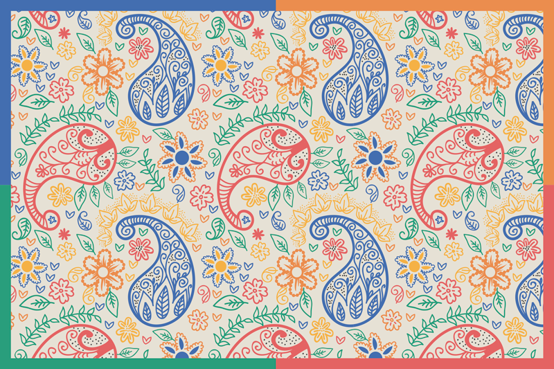 Platzset Paisley buntes paisley - TenStickers