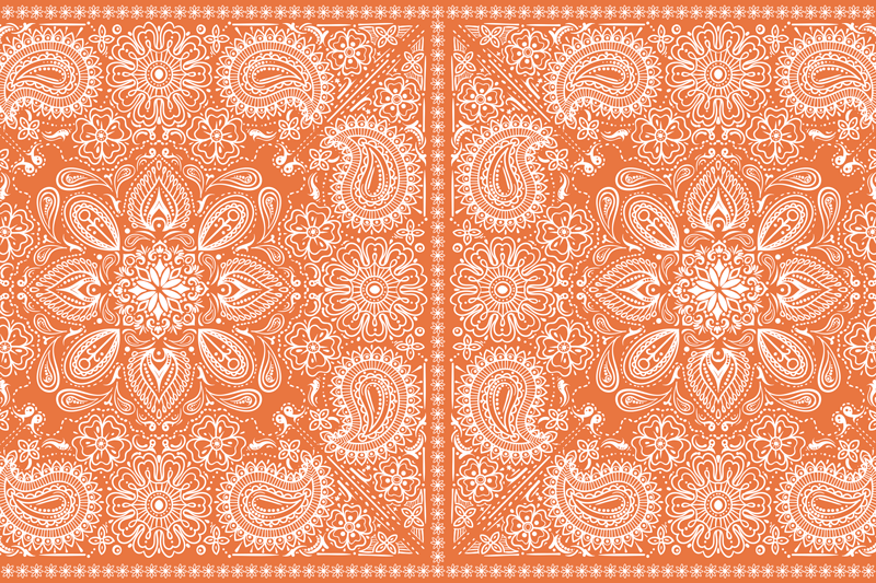 Tischset textur mit filigranem orangenmuster - TenStickers