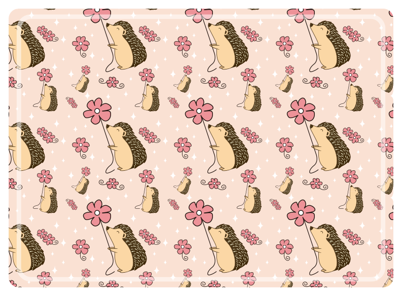 Tischsets originell mit süßem igelmuster - TenStickers