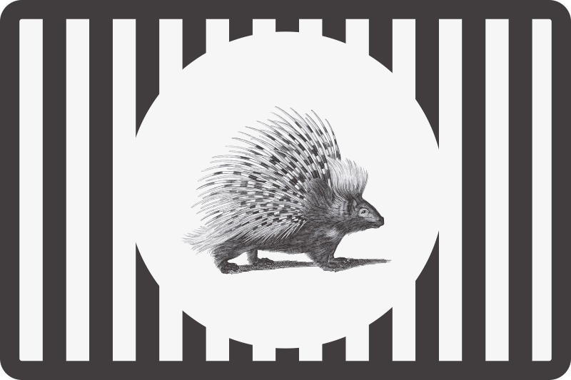 Tischsets originell mit igel silhouette design - TenStickers