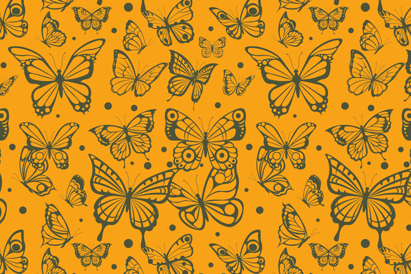 Tischset Schmetterling Orange und schwarzer schmetterling - TenStickers
