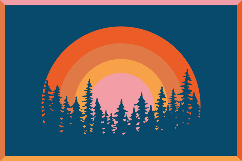 Tischsets originell lebhaftes regenbogenlandschaft - TenStickers