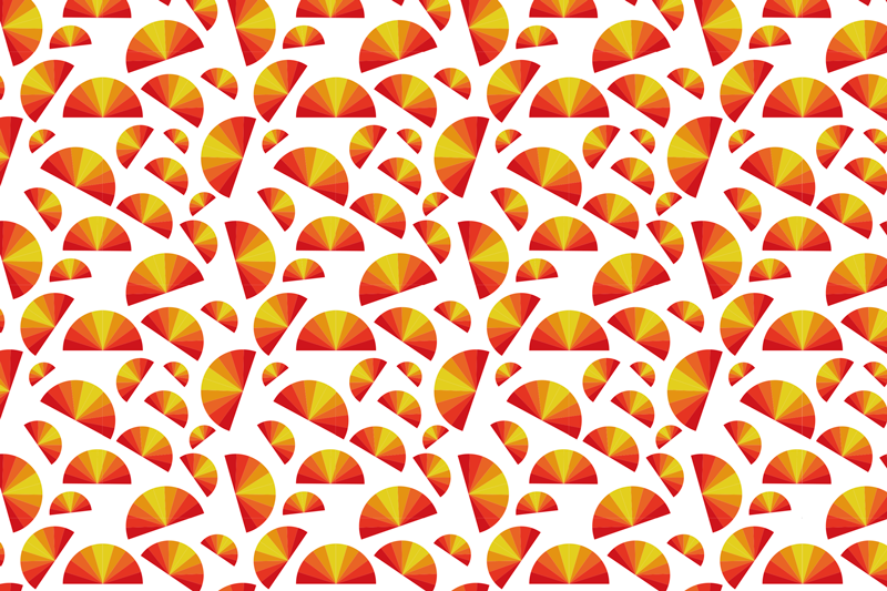 Tischsets originell mit bunten fächer-mustern - TenStickers