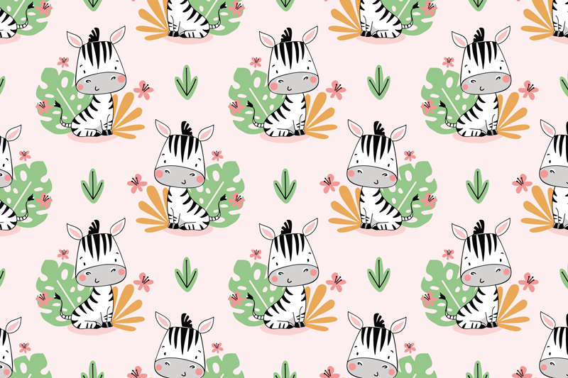 Tischset kinder mit niedlichem zebra-muster - TenStickers