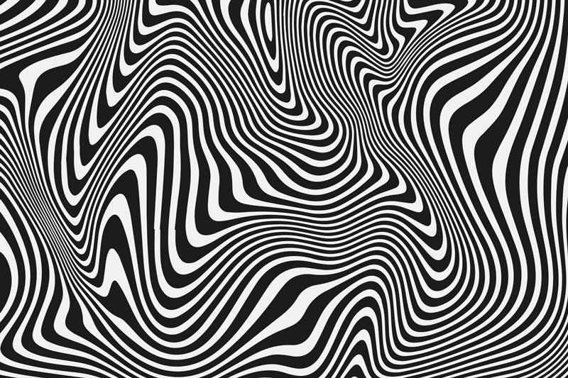 Tischset modern fließende schwarze muster - TenStickers