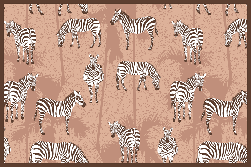 Tischset Zebra Palmen und - TenStickers