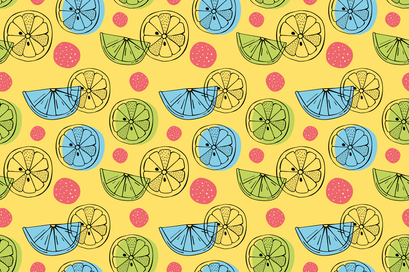 Tischsets originell mit citrus-muster hintergrund - TenStickers