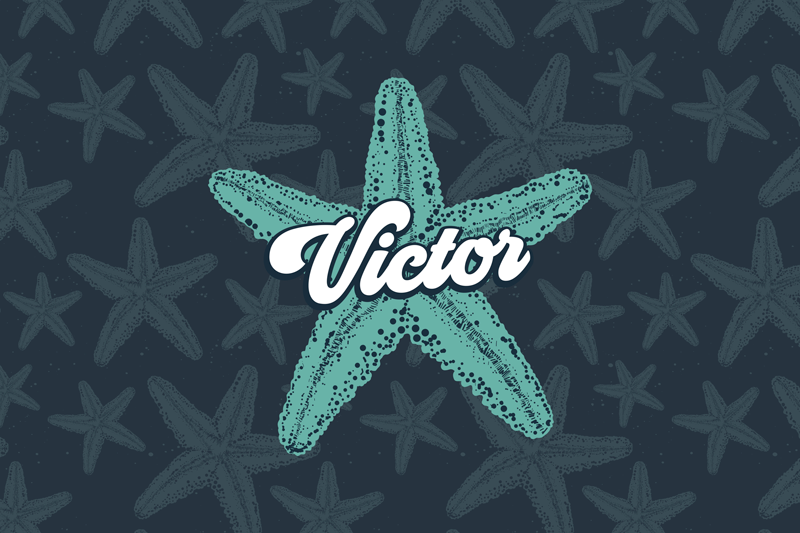 Tischset mit namen seestern personalisierte akzente - TenStickers