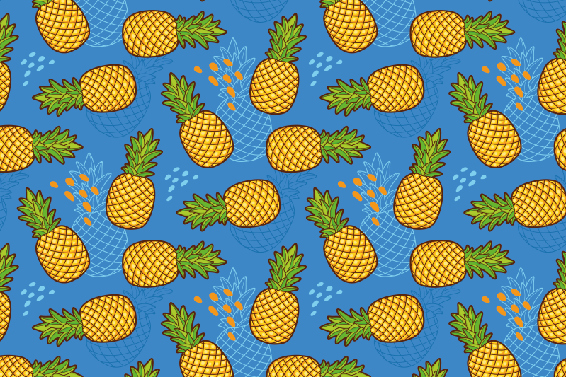 Tischsets originell ananas muster hintergrund - TenStickers