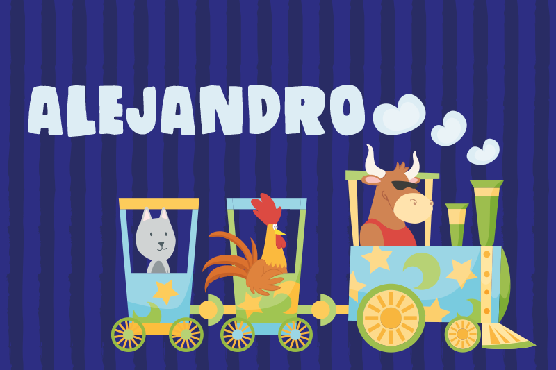 Tischset kinder mit bunten zugtieren - TenStickers