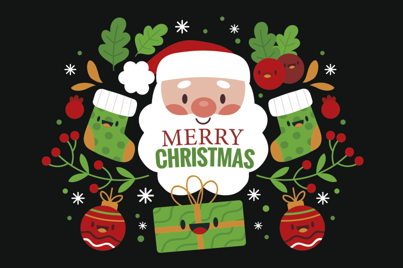Tischset weihnachten mit fröhlicher santa-illustration - TenStickers