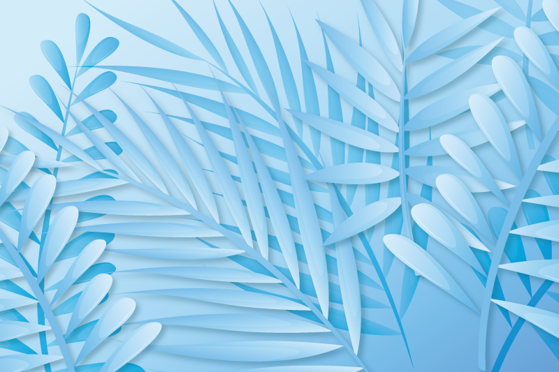 Tischset elegant Breite verschiedene schattierungen blaue blüten - TenStickers