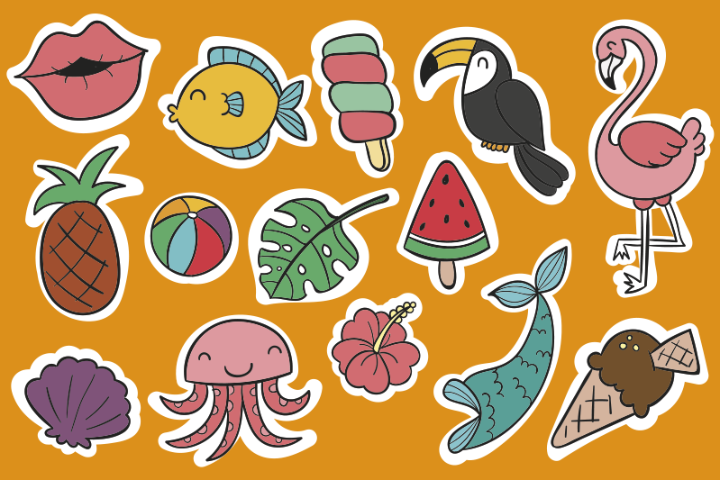 Tischset Kinder Sommerfutter und tiere - TenStickers