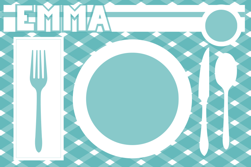Tischset mit namen personalisierte essmatte - TenStickers