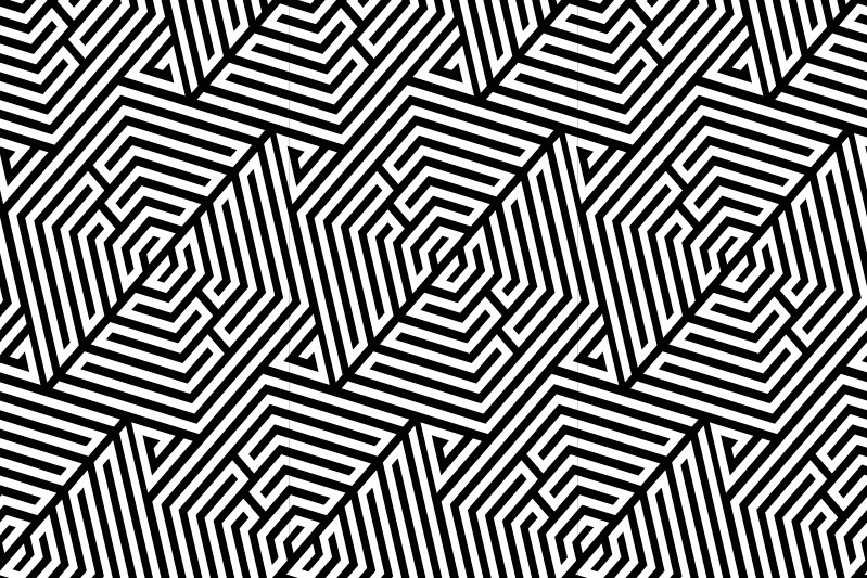 Tischset modern mit geometrischem schwarzen muster - TenStickers