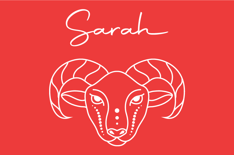 Tischset mit namen stilisierte widder-illustration - TenStickers