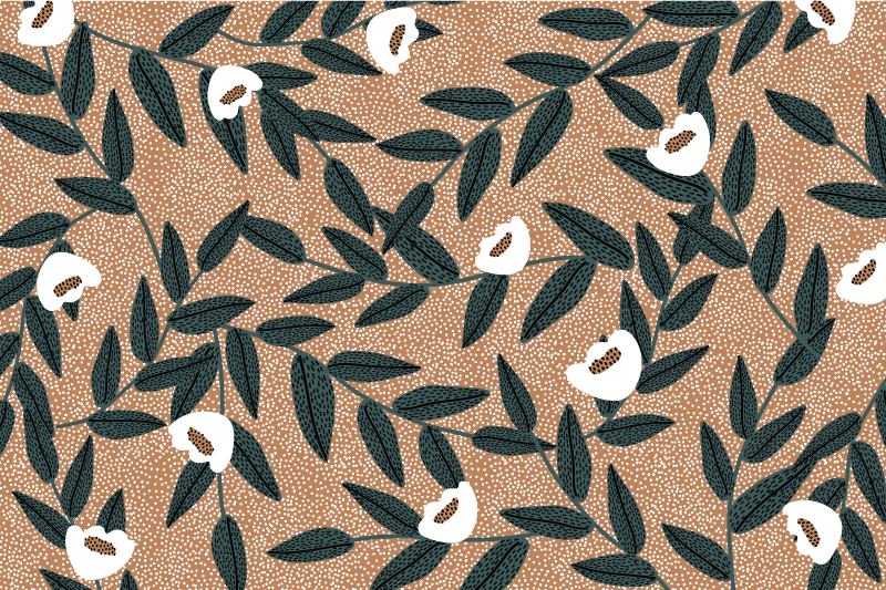 Tischset textur mit blättermuster tischdecke - TenStickers