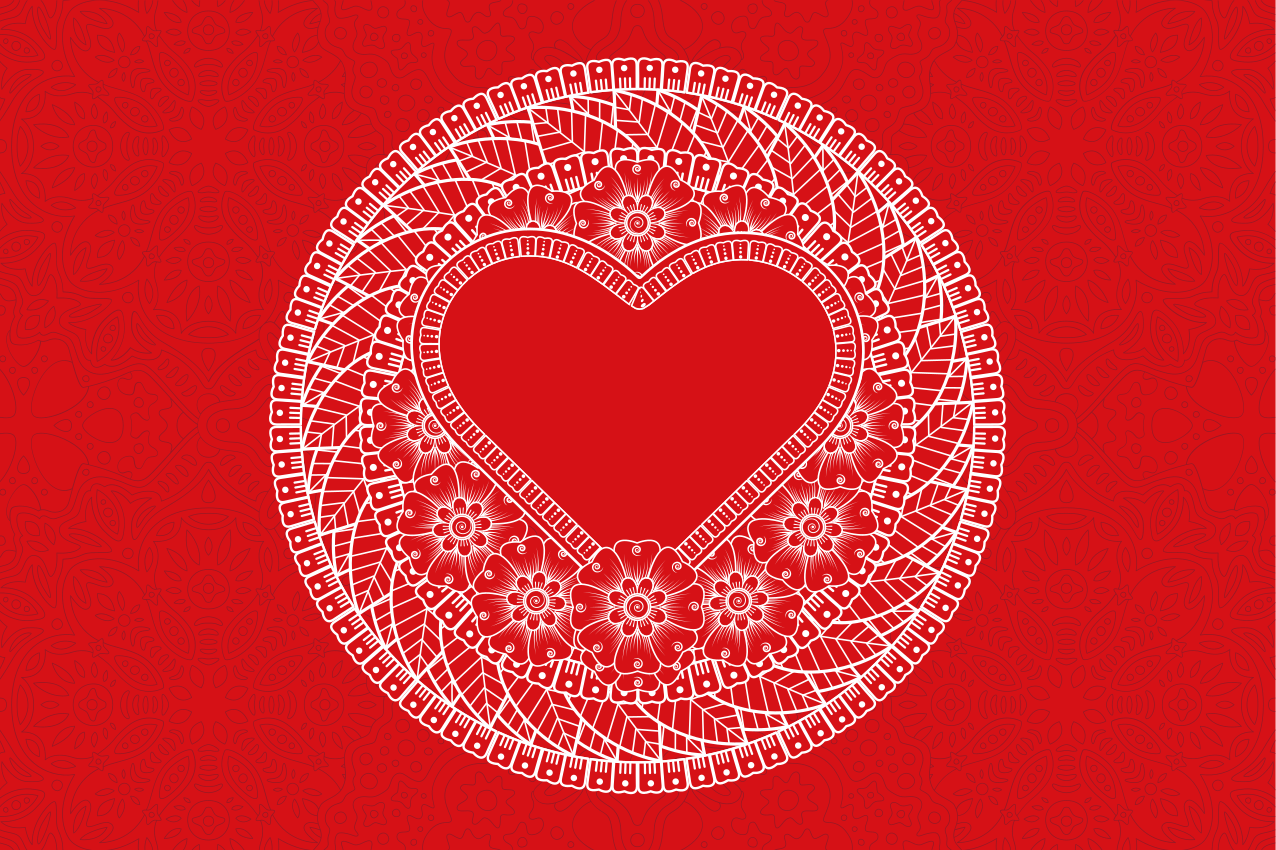 Tischsets originell Herzmandala - TenStickers