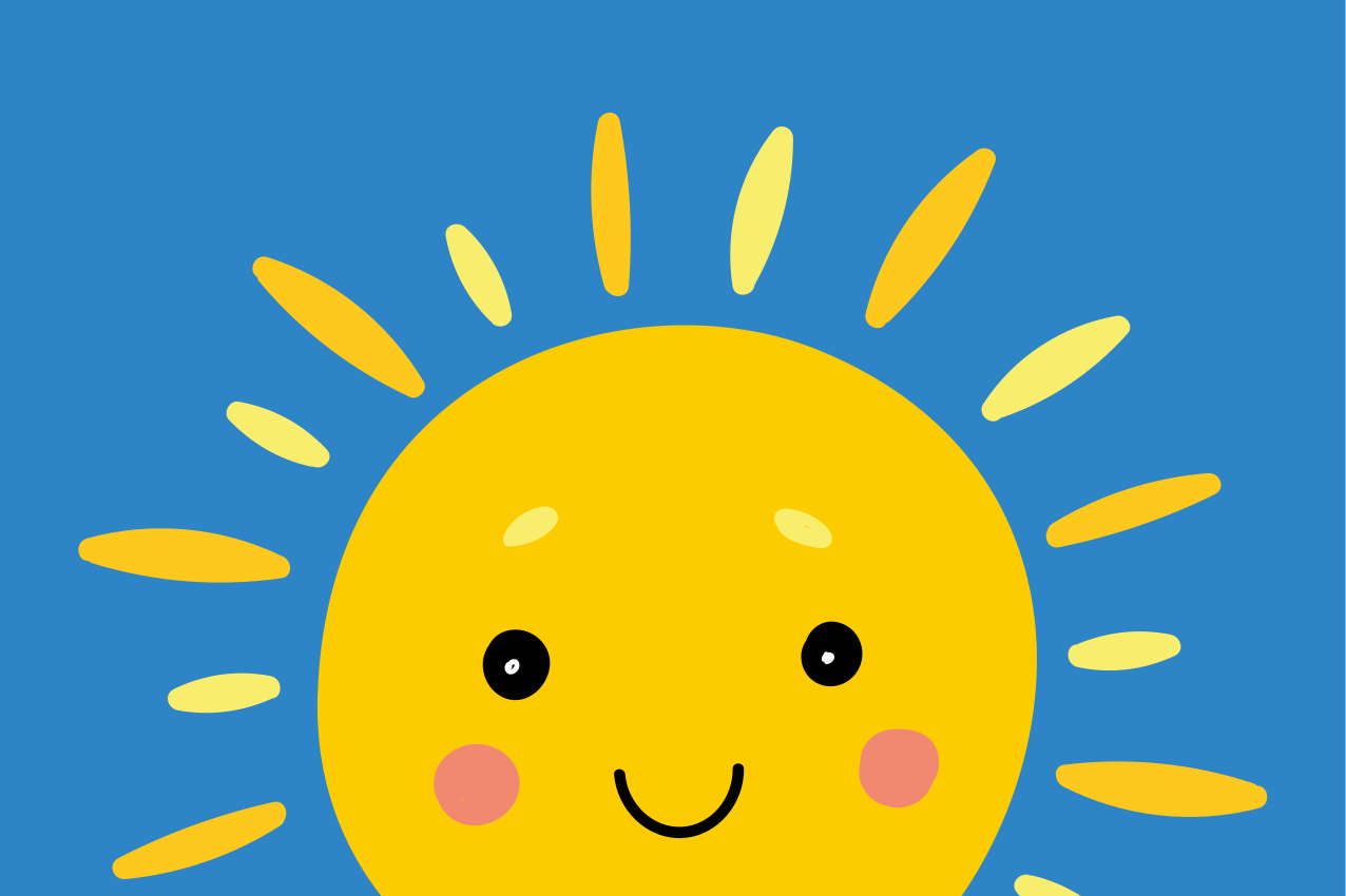 Tischset kinder mit lächelndem sonnengesicht - TenStickers