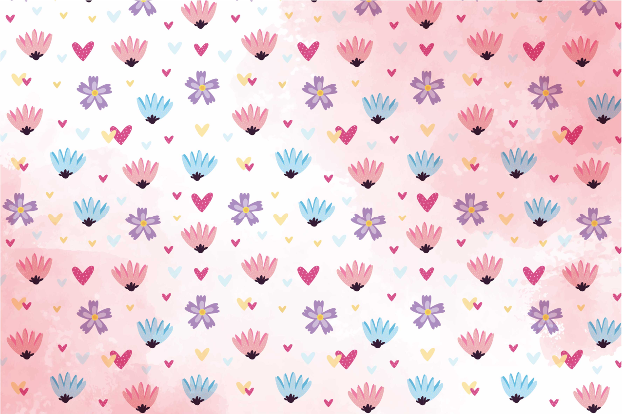 Tischset elegant Herzen und blumen - TenStickers