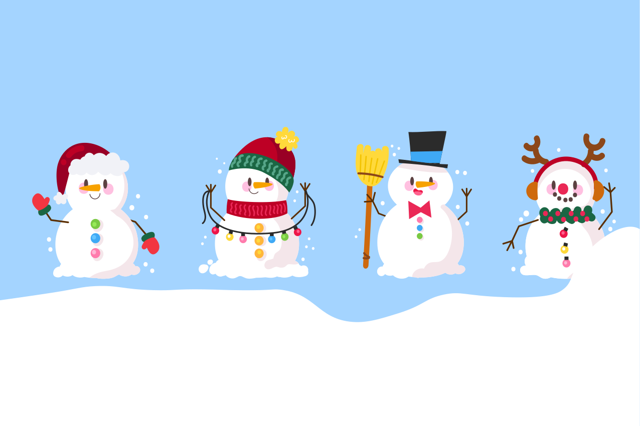 Tischset Weihnachten schneemann-sammlung - TenStickers