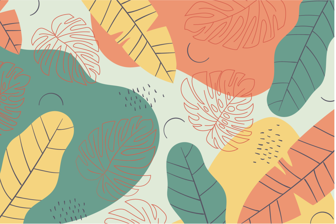 Tischsets originell mit blättermuster kunst - TenStickers