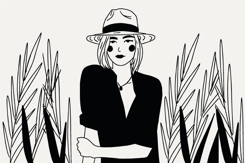 Tischsets originell mit stilvoller frauenillustration - TenStickers