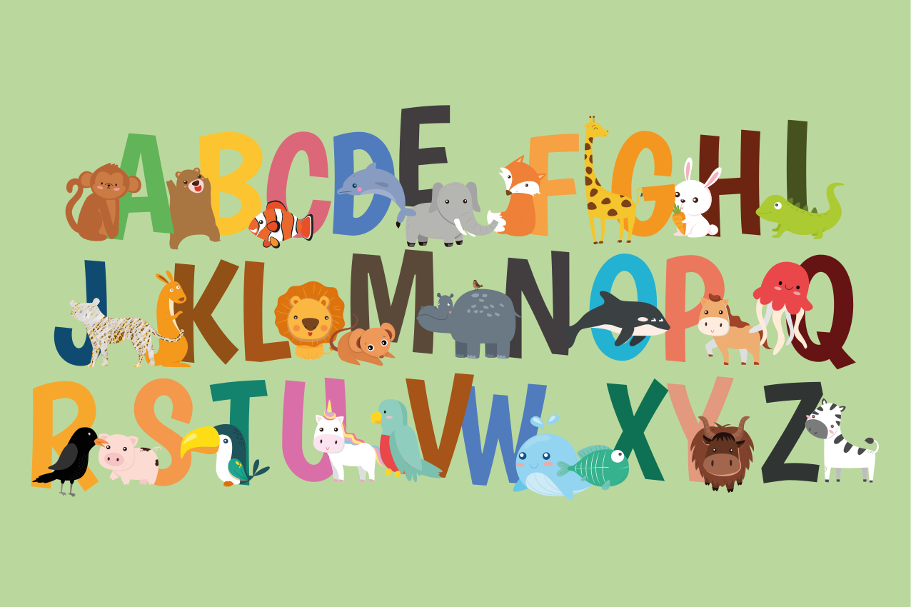 Tischset kinder mit tieralphabet darstellung - TenStickers