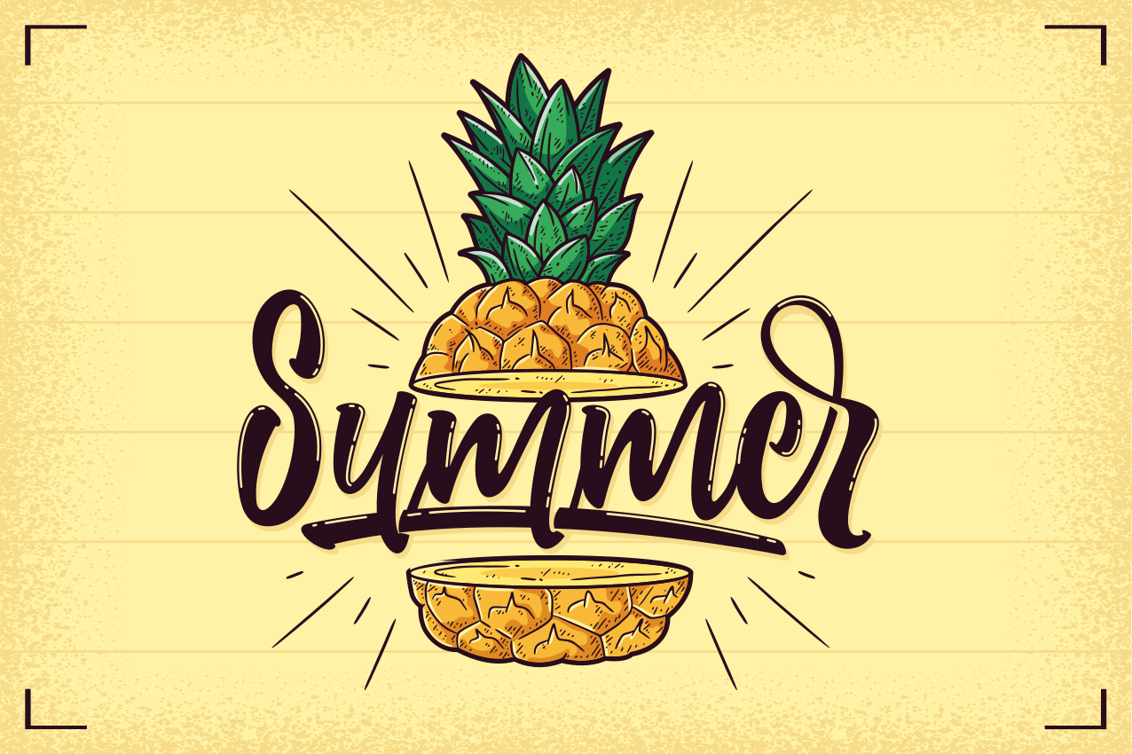 Tischset text mit sommerananas grafik - TenStickers
