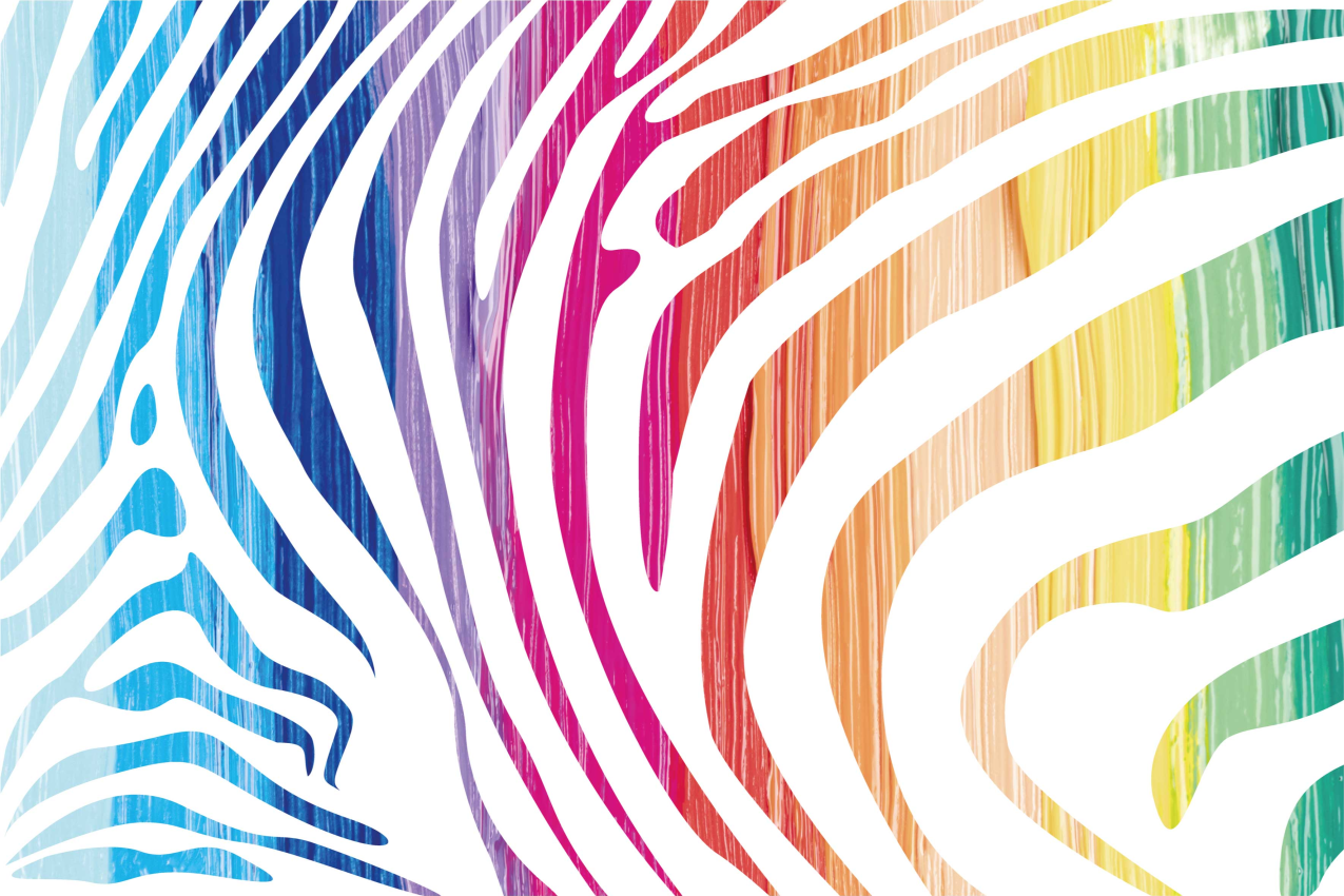 Tischsets originell bunte zebra streifen - TenStickers