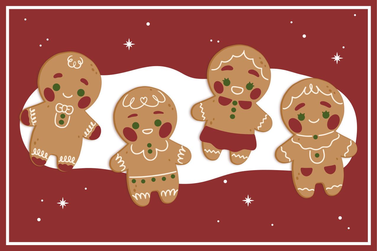 Tischset Weihnachten Lebkuchen motive - TenStickers
