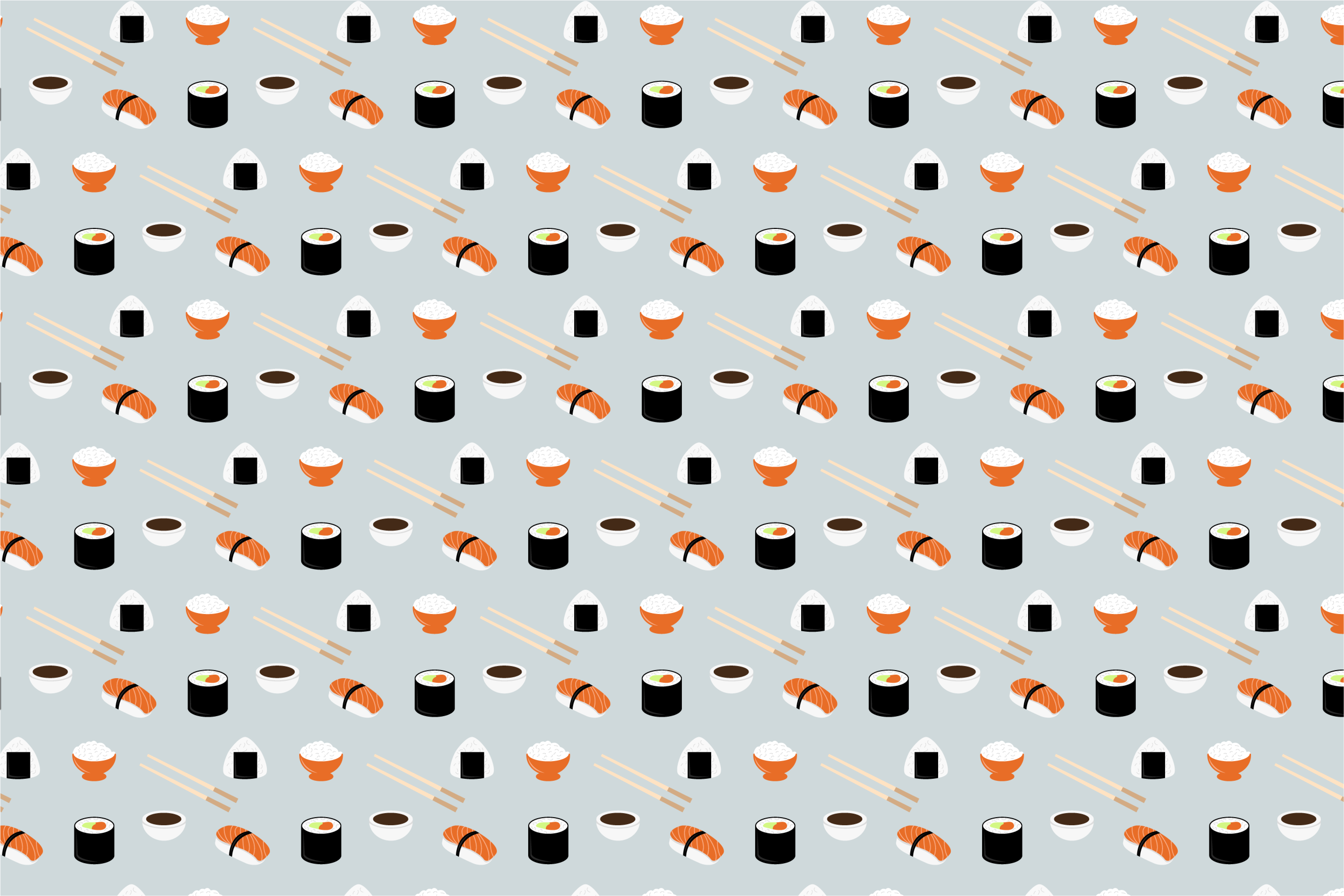 Tischsets originell mit sushi-muster kunst - TenStickers