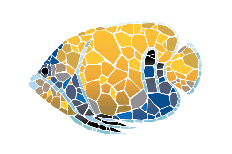 Tischsets originell mit mosaikfisch-illustration - TenStickers