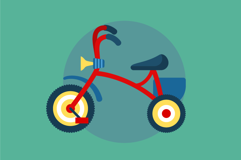 Tischset kinder dreirad mit hupe - TenStickers