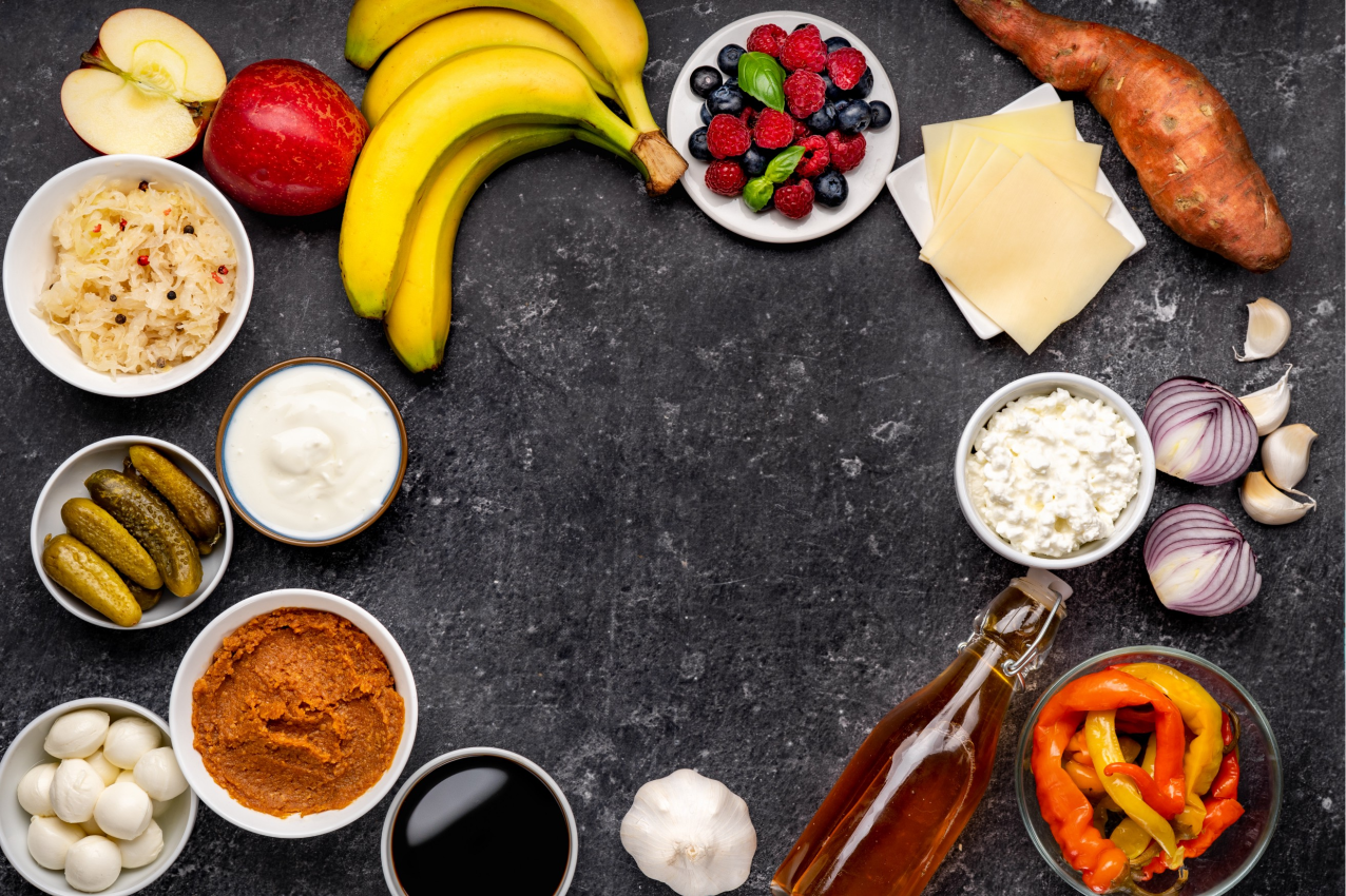 Tischset modern rote schüssel zutaten - TenStickers