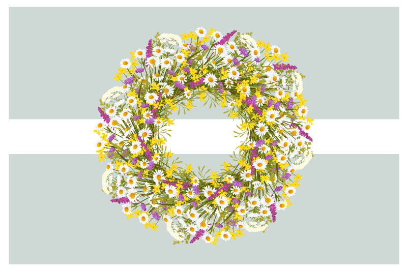 Tischsets originell mit floraler kranzmitte - TenStickers