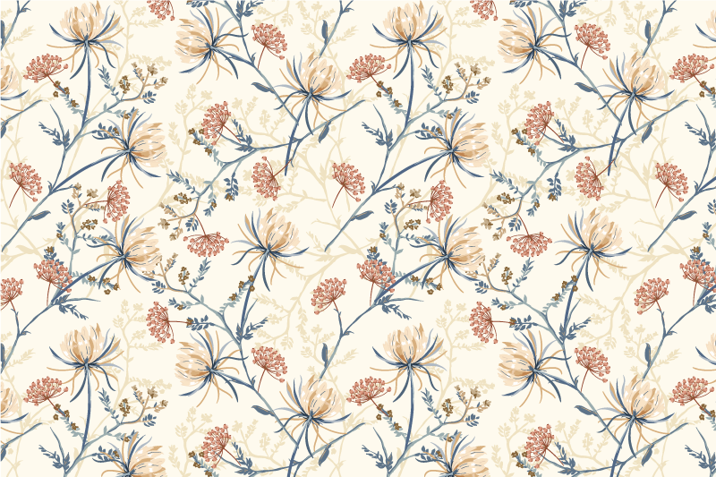 Tischset modern Vintage-blumen-set - TenStickers