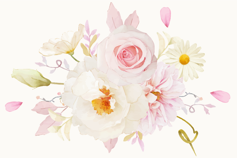 Tischset modern Weiße rosa blumen - TenStickers