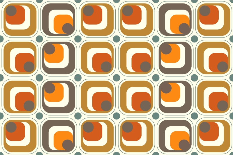 Tischset modern mit retro gemusterten quadraten - TenStickers