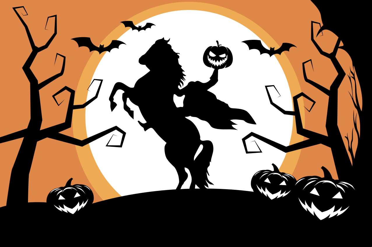 Reiter auf pferd halloween Tischsets - TenStickers