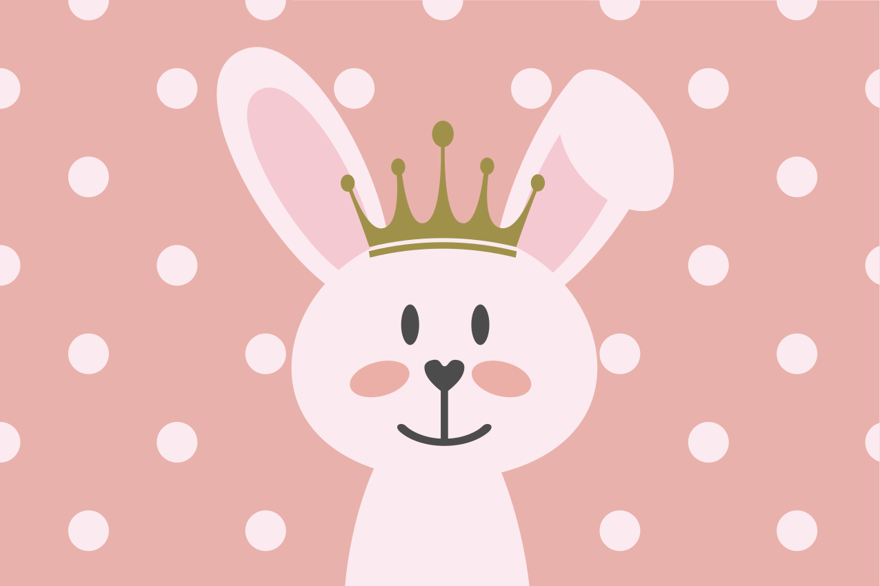 Tischset Kinder Prinzessin hase mit krone - TenStickers