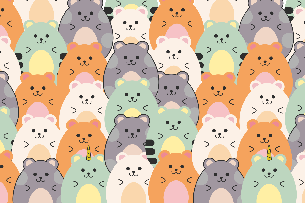 Tischset kinder mit niedlichen tiergesichtern - TenStickers