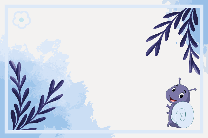 Tischsets originell Blaue blume und schnecke - TenStickers